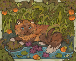 cat with oranges